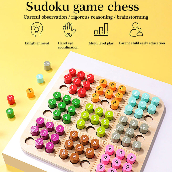 Houten 3D Sudoku Spel Educatief Handgemaakt Veilig Voor Kinderen 22x22 cm 4