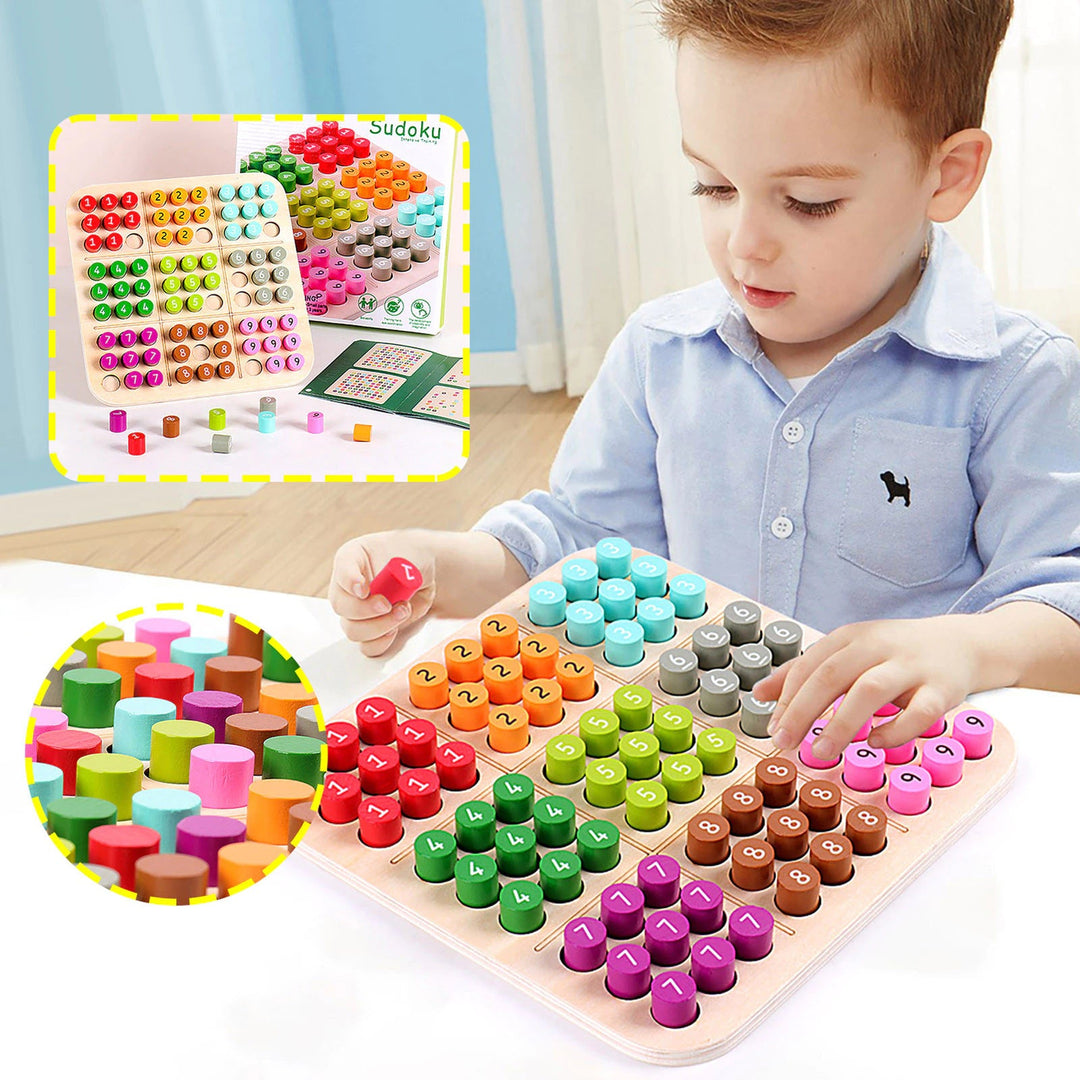 Houten 3D Sudoku Spel Educatief Handgemaakt Veilig Voor Kinderen 22x22 cm 5