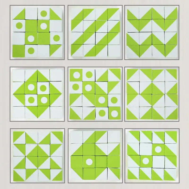 Houten Geometrisch Denkspel voor Kinderen met 16 Blokken en 30 Patronen – Creatief en Educatief Spel vanaf 3 Jaar 3