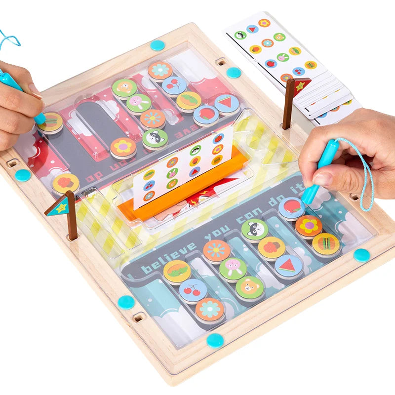 Houten Magnetisch Labyrint Speelgoed voor Kinderen – Verbetert Hand-Oog Coördinatie en Sociale Vaardigheden, Voor Leeftijd 3+ 0