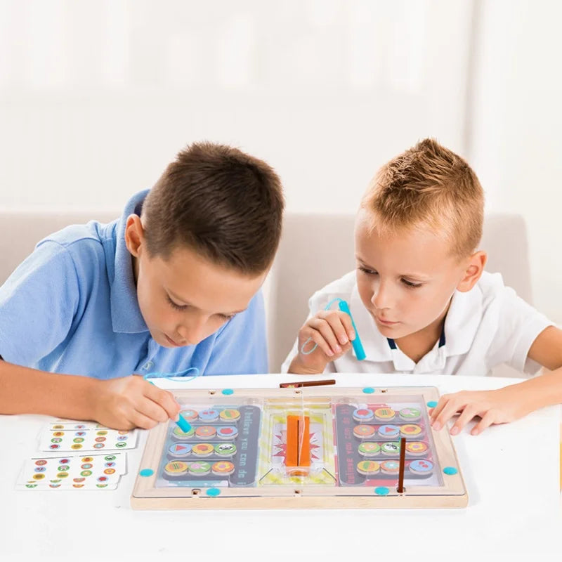 Houten Magnetisch Labyrint Speelgoed voor Kinderen – Verbetert Hand-Oog Coördinatie en Sociale Vaardigheden, Voor Leeftijd 3+ 1