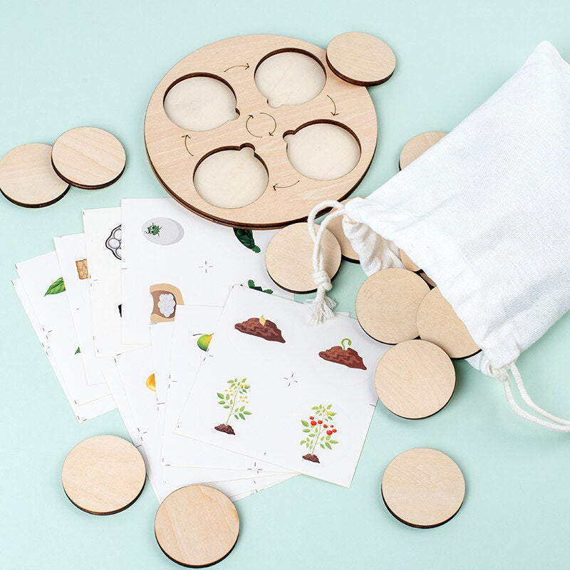 Houten Puzzel Levenscyclus Voor Kinderen 3+ Hoogwaardig Hout Educatief Speelgoed 1