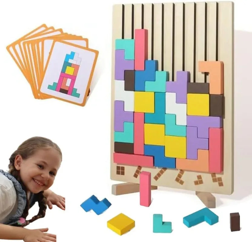 Houten Puzzelspel voor Teamgeest en Probleemoplossend Vermogen – Creatief Spel voor Vrienden en Familie, 21 x 32 x 4 cm 0