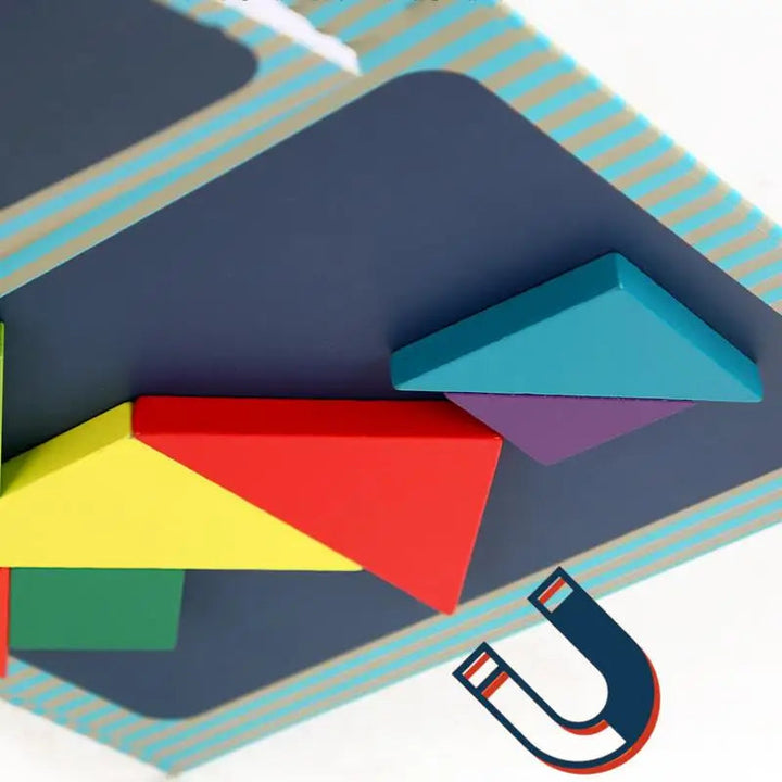 Houten Tangram Puzzel 37x22 cm – Creatief Speelgoed voor Kinderen, Stimuleert Probleemoplossend Vermogen en Ruimtelijk Inzicht 3
