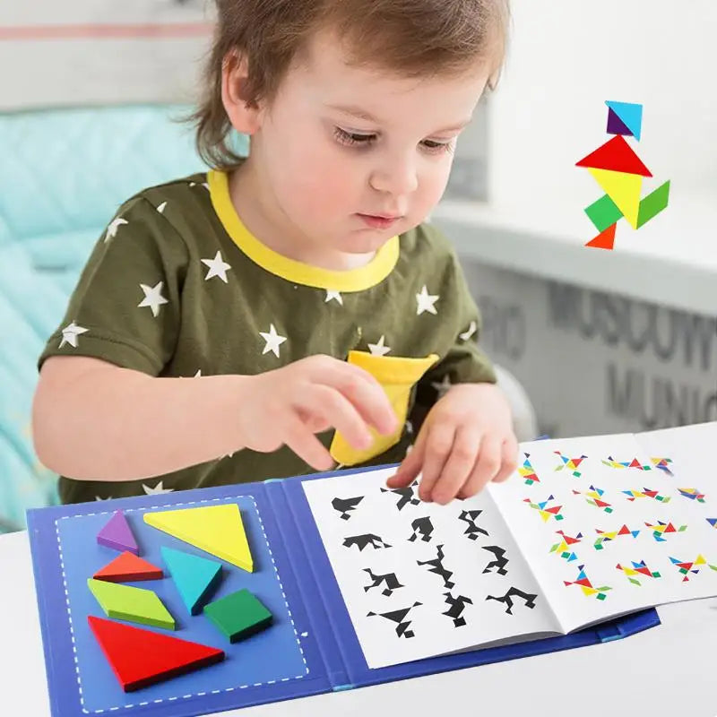 Houten Tangram Puzzel 37x22 cm – Creatief Speelgoed voor Kinderen, Stimuleert Probleemoplossend Vermogen en Ruimtelijk Inzicht 6