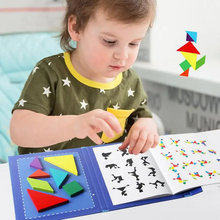 Houten Tangram Puzzel 37x22 cm – Creatief Speelgoed voor Kinderen, Stimuleert Probleemoplossend Vermogen en Ruimtelijk Inzicht 6