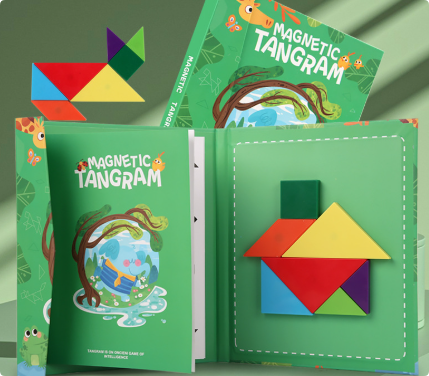 Houten Tangram Puzzel 37x22 cm – Creatief Speelgoed voor Kinderen, Stimuleert Probleemoplossend Vermogen en Ruimtelijk Inzicht 9