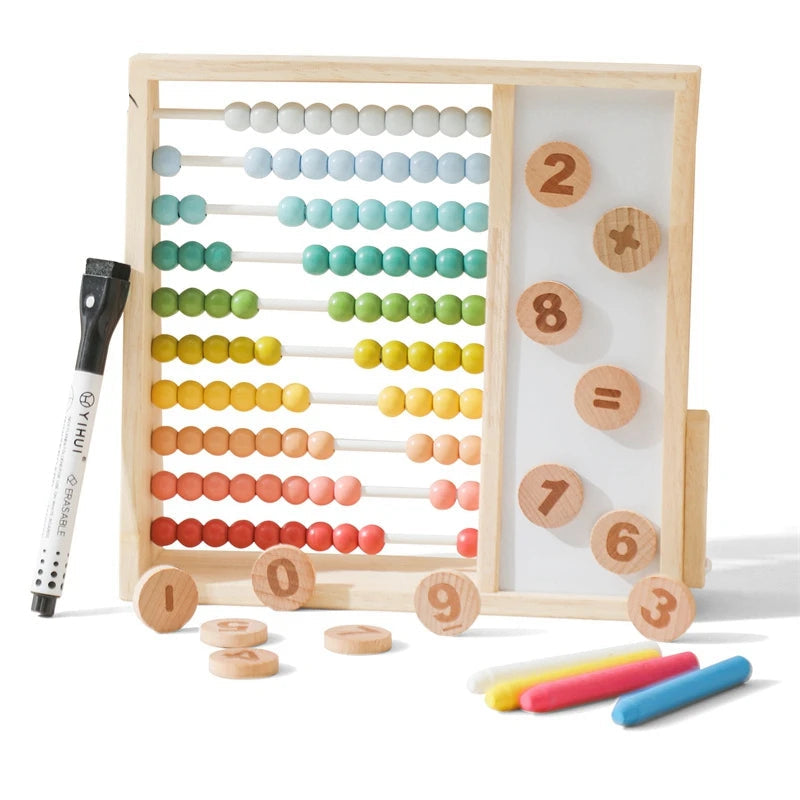 Houten Telraam Educatief Speelgoed 2 Jaar Interactief Montessori Ontwerp Hout 0