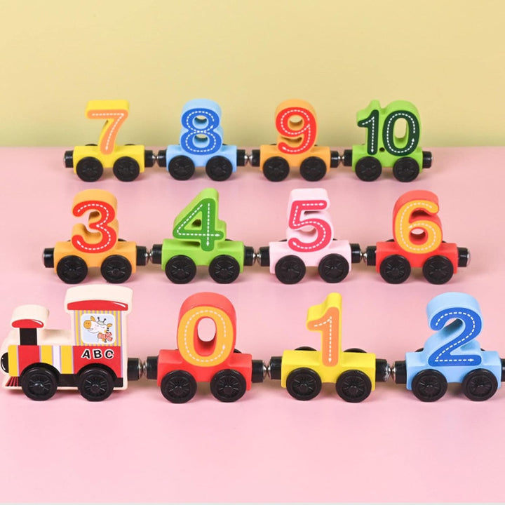 Houten Treinspeelgoed met Magnetische Verbindingen voor Kinderen van 2 tot 3 Jaar - Kleuren en Vormen Stimulerend Speelgoed 10