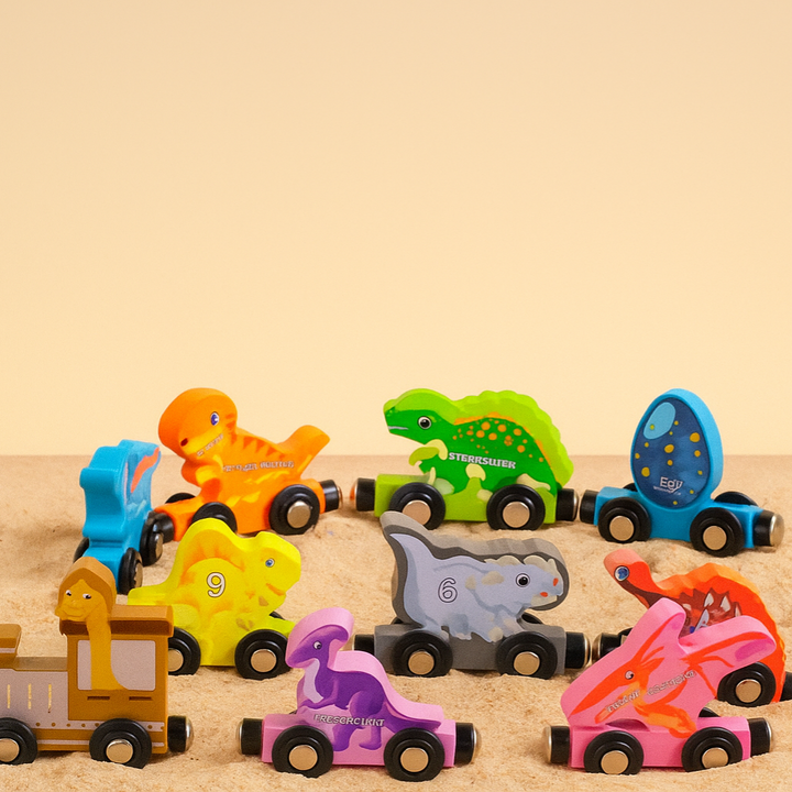 Houten Treinspeelgoed met Magnetische Verbindingen voor Kinderen van 2 tot 3 Jaar - Kleuren en Vormen Stimulerend Speelgoed 12