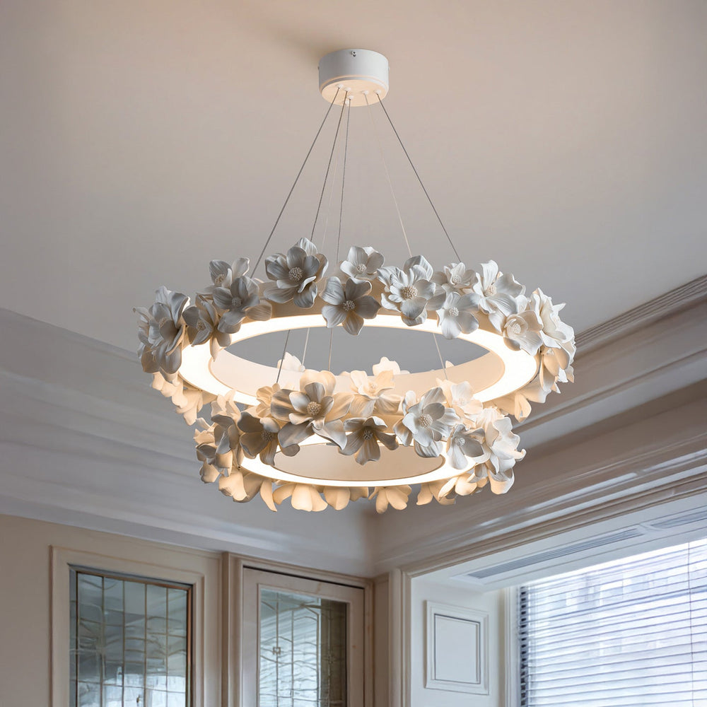 Illunor | Luxurious Chandelier with Modern Touch of Ceramic Flowers 1