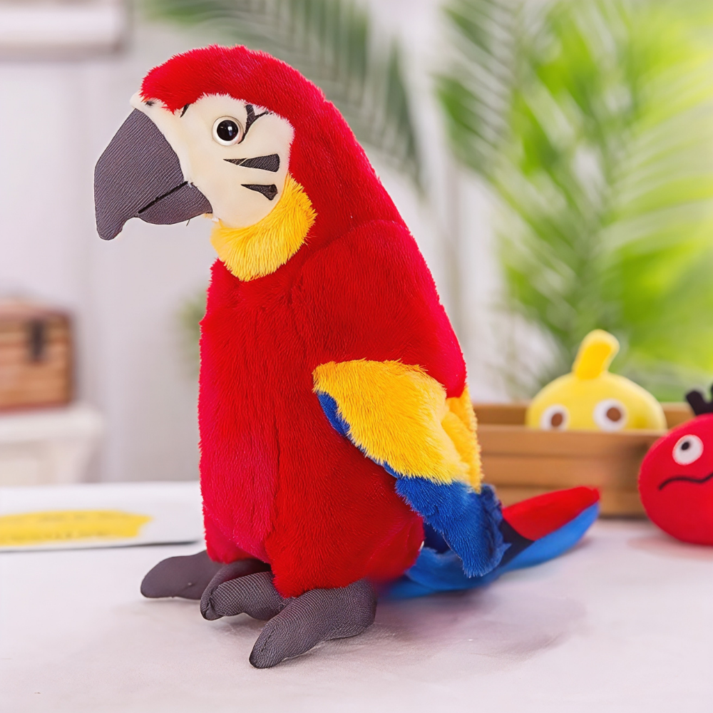 Interactive Plush Toy Talking Parrot for Kids Soft Voice Mimic 10-Inch 0
