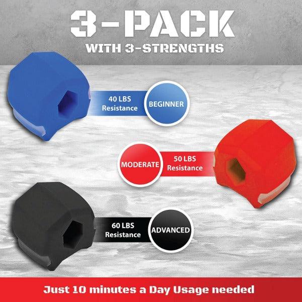 Jawline Exercise Ball - Jaw Exerciser 3 Pack with 3 Strengths Jawline Toner for Men and Women with Necklace and Storage Containers 2