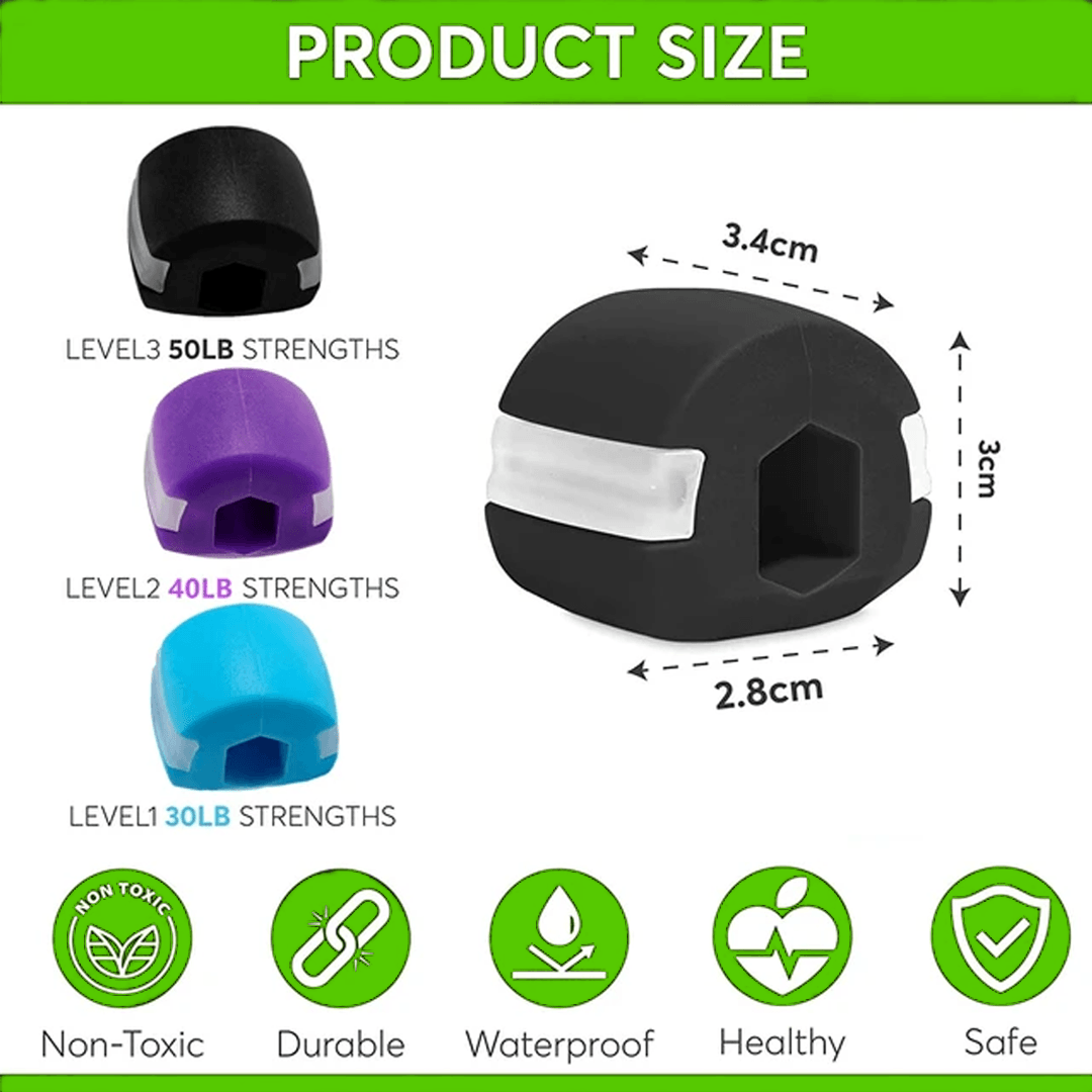 Jawline Exercise Ball - Jaw Exerciser 3 Pack with 3 Strengths Jawline Toner for Men and Women with Necklace and Storage Containers 4