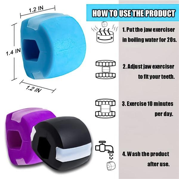 Jawline Exercise Ball - Jaw Exerciser 3 Pack with 3 Strengths Jawline Toner for Men and Women with Necklace and Storage Containers 5