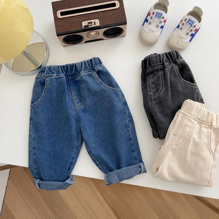 Jongen Relaxed Fit Spijkerbroek Katoen Denim Blauw Abrikoos Zwart 0-5 Jaar 2