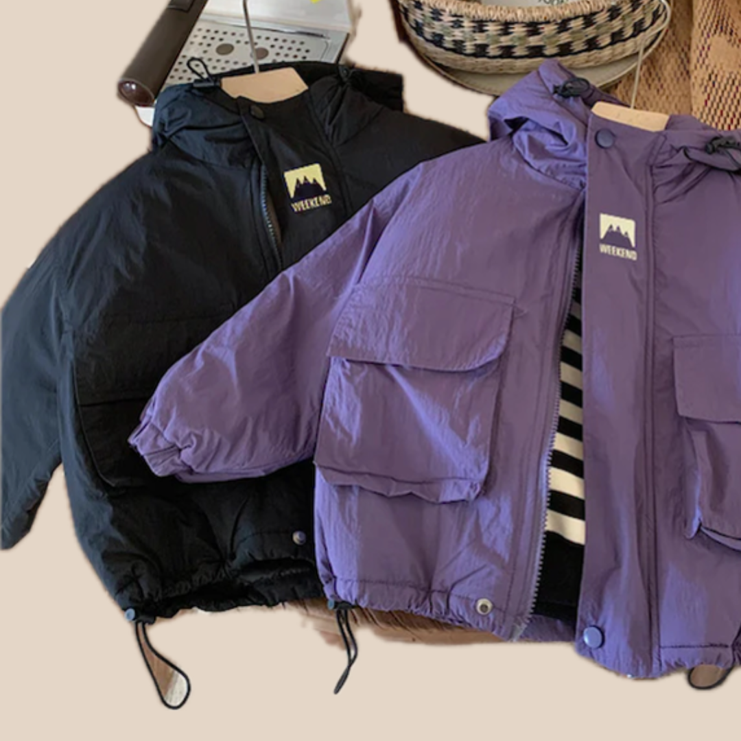 Jongens Jas Wind- en Waterafstotend met Capuchon Polyester voor Kinderen 0-6 Jaar 1