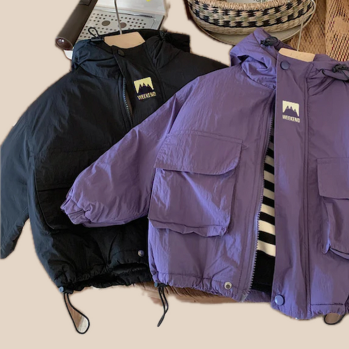 Jongens Jas Wind- en Waterafstotend met Capuchon Polyester voor Kinderen 0-6 Jaar 1