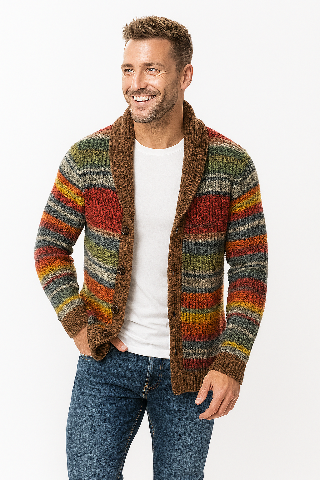 Josef | Classic Cardigan Reimagined in Striking Stripes 1