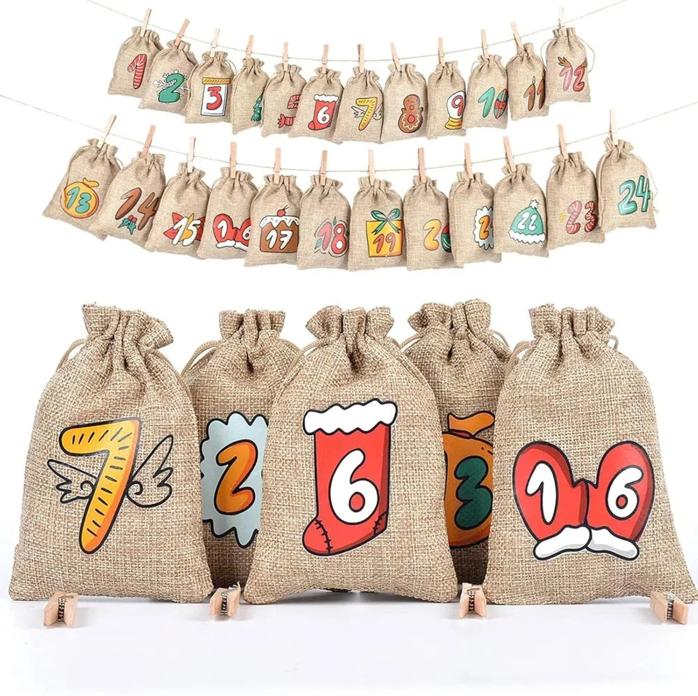 JuteNest | Eco-Friendly Hanging Advent Countdown Calendar with Rustic Design 1