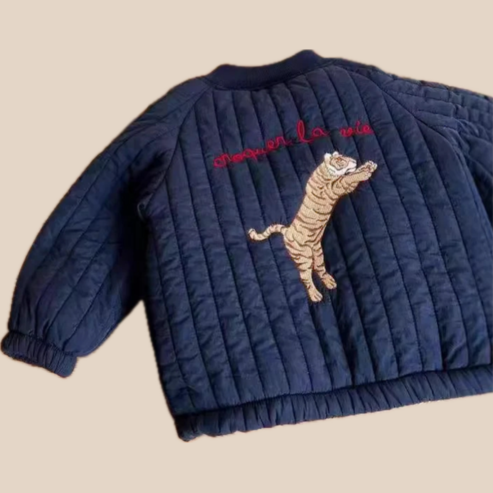 Kids Quilted Jacket Embroidered Padded Fabric for Boys and Girls 0-6 Years 1