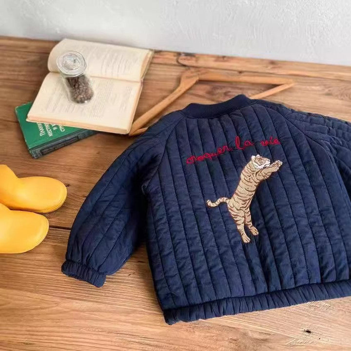 Kids Quilted Jacket Embroidered Padded Fabric for Boys and Girls 0-6 Years 3
