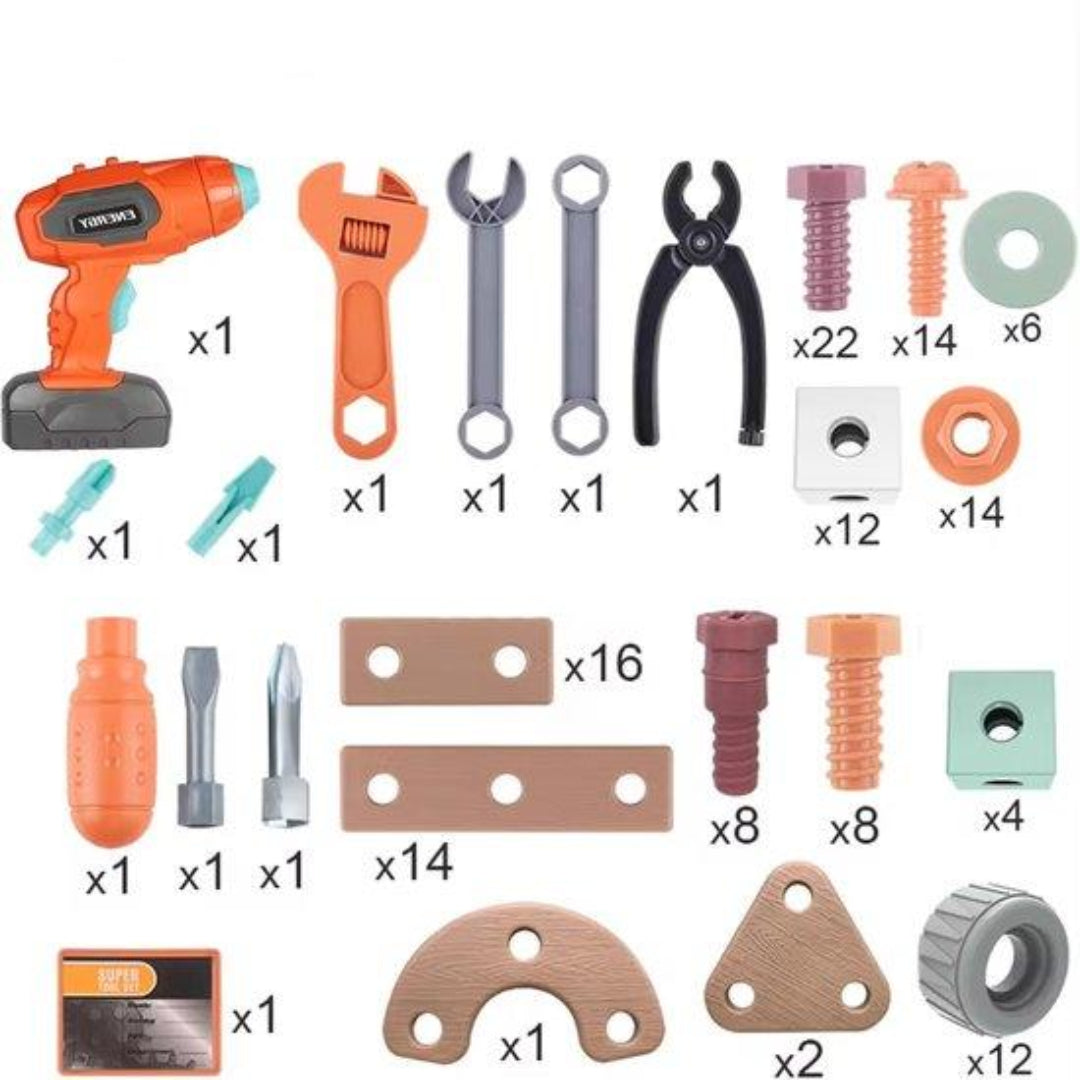 Kids Tool Set Construction Safe Learning Plastic for Ages 3 and Up 2