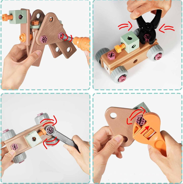 Kids Tool Set Construction Safe Learning Plastic for Ages 3 and Up 3