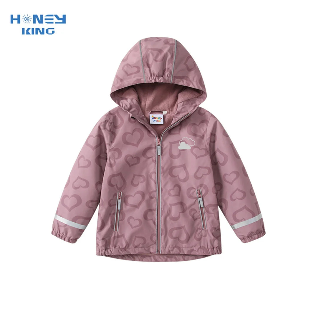 Kids Waterproof Softshell Jacket Hooded Fleece Lining for Boys and Girls 0
