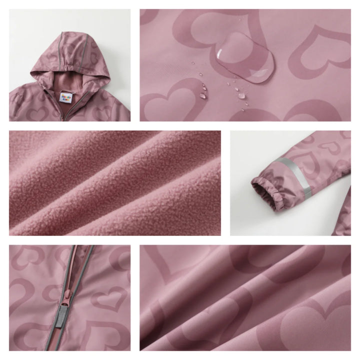 Kids Waterproof Softshell Jacket Hooded Fleece Lining for Boys and Girls 2