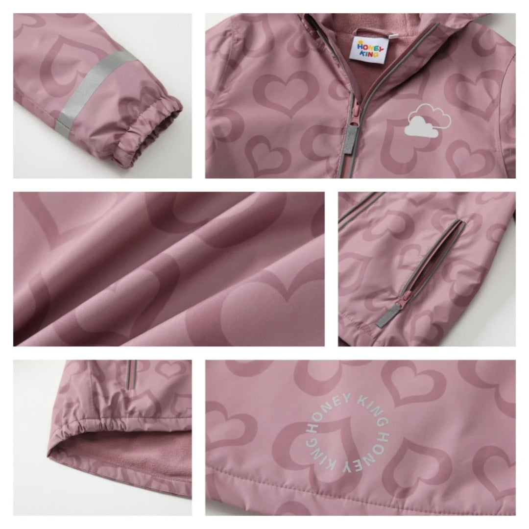 Kids Waterproof Softshell Jacket Hooded Fleece Lining for Boys and Girls 3