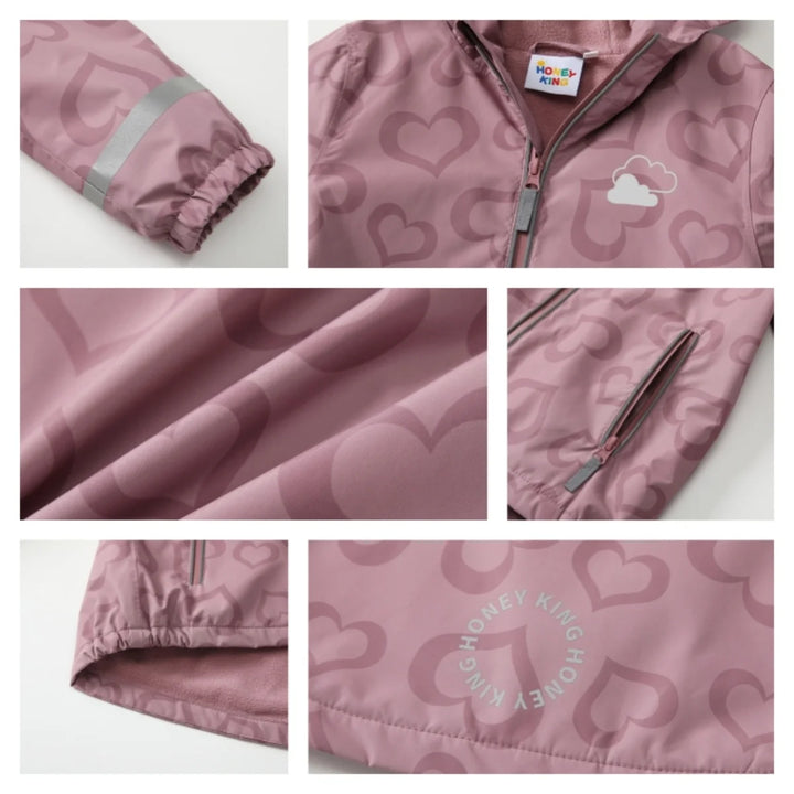 Kids Waterproof Softshell Jacket Hooded Fleece Lining for Boys and Girls 3