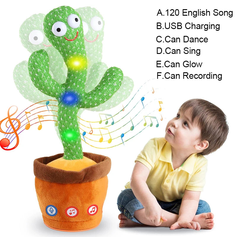 Kids’ Interactive Plush Cactus Toy Talking Electronic Soft Fabric Home Decoration 0