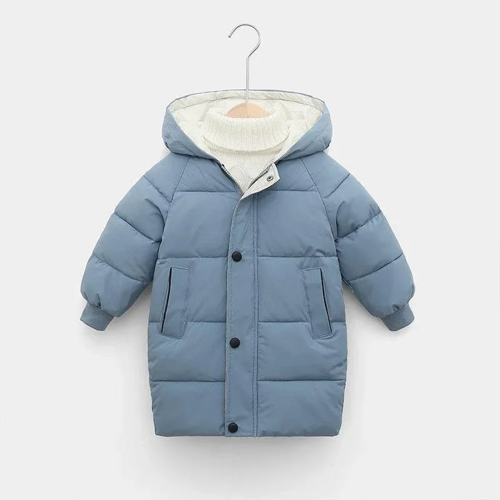 Kids' Long Down Jacket Thickened Cotton-Padded Warm Winter Coat 2