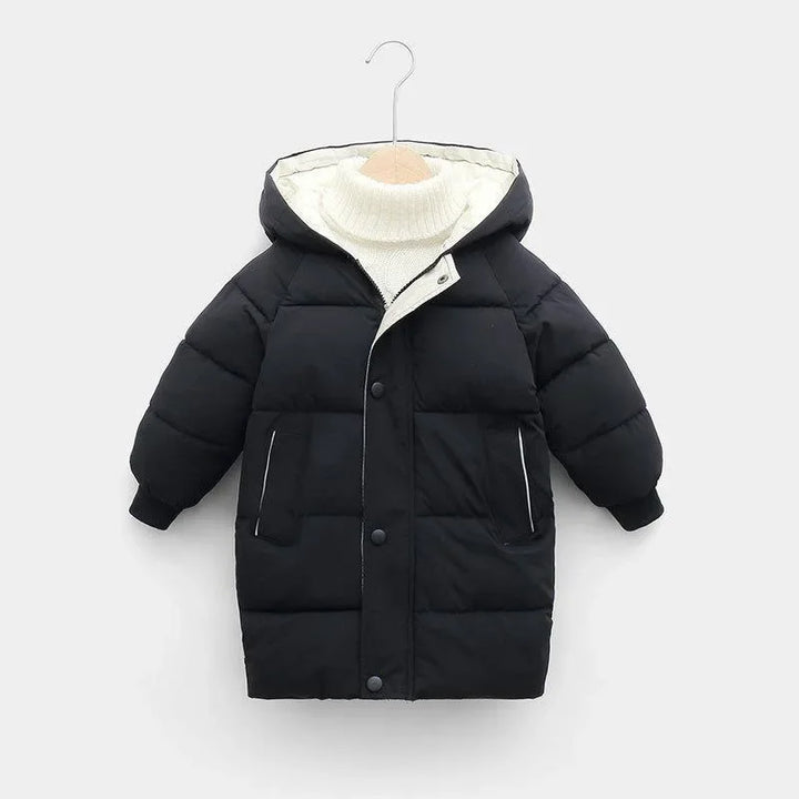 Kids' Long Down Jacket Thickened Cotton-Padded Warm Winter Coat 4