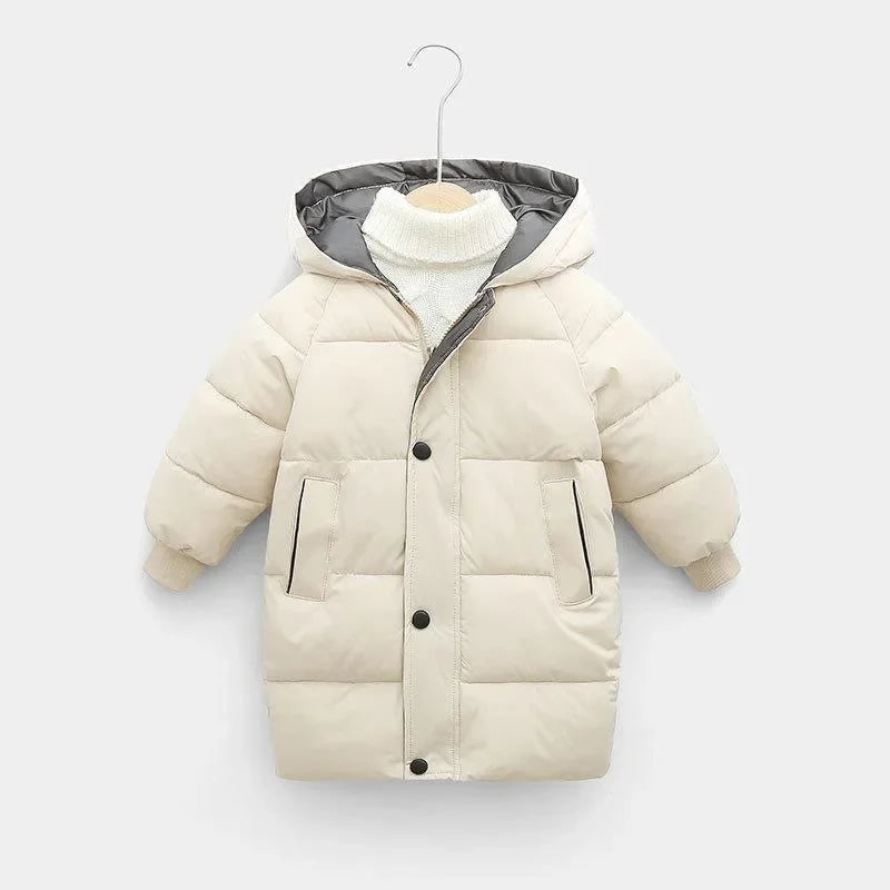 Kids' Long Down Jacket Thickened Cotton-Padded Warm Winter Coat 6