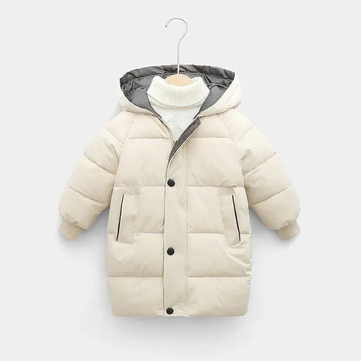 Kids' Long Down Jacket Thickened Cotton-Padded Warm Winter Coat 6
