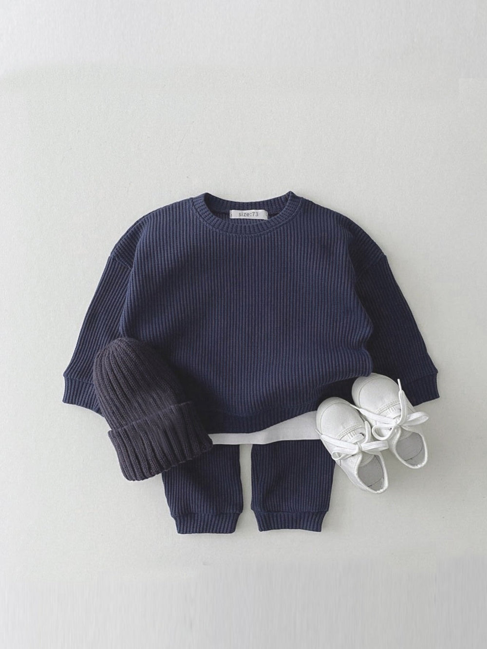 Kids’ Waffle Set Long Sleeve Top and Pants Soft Cotton Comfortable Toddler Clothes 0