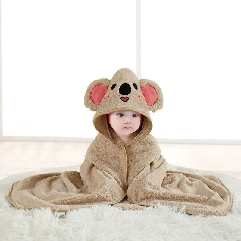 Kinder Badhanddoek Dieren Cartoon Zacht Koraal Fleece Unisex 80 cm 1