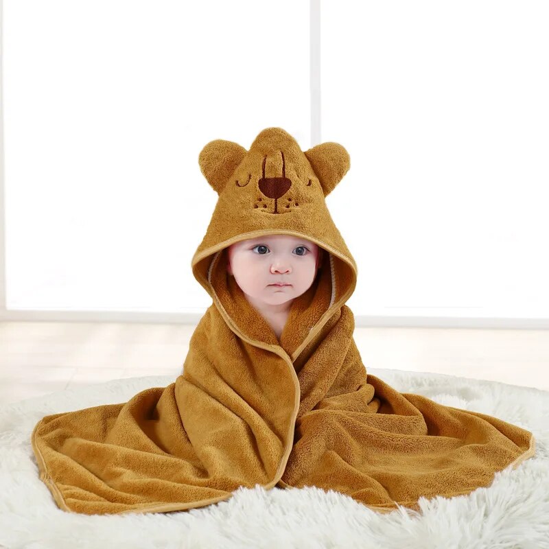 Kinder Badhanddoek Dieren Cartoon Zacht Koraal Fleece Unisex 80 cm 2
