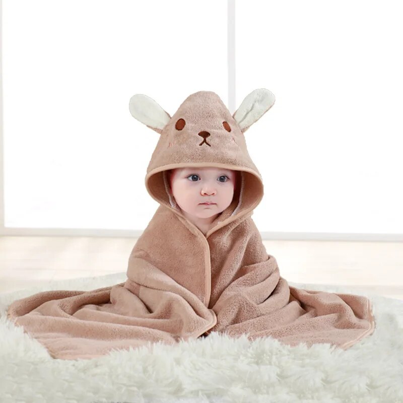 Kinder Badhanddoek Dieren Cartoon Zacht Koraal Fleece Unisex 80 cm 3