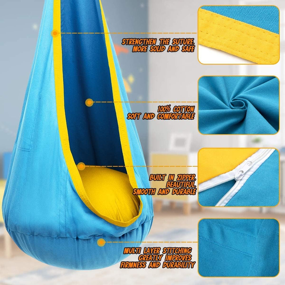 Kinder Hangstoel CocoonNest Comfortabel Opblaasbaar Voor Binnen en Buiten Tuin 4