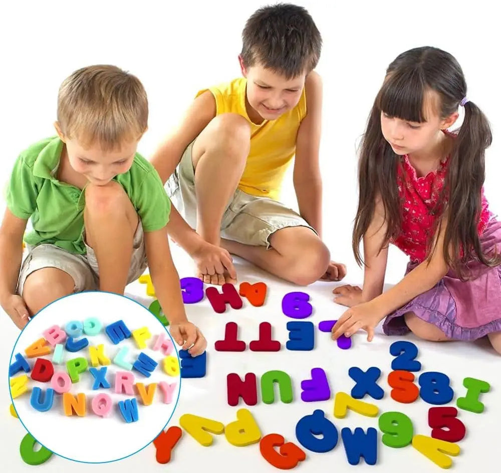 Kinderen Badletters Educatief Kleurrijk EVA Set van 26 Letters en 10 Cijfers 2