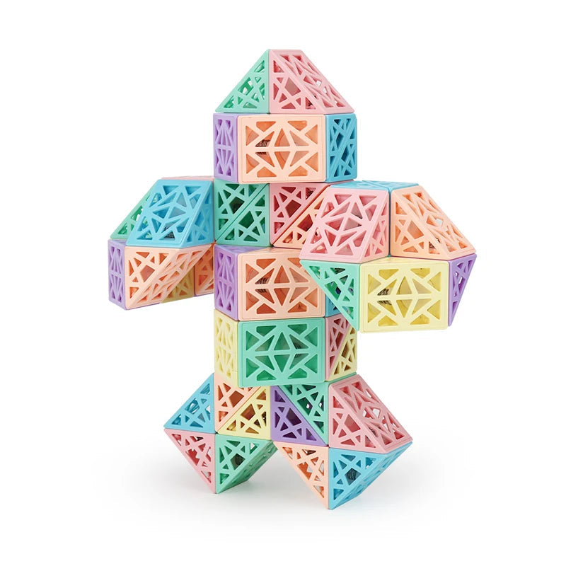 Kinderen Bouwset Snake Cube Creatief Houten Blokken Educatief Speelgoed 7