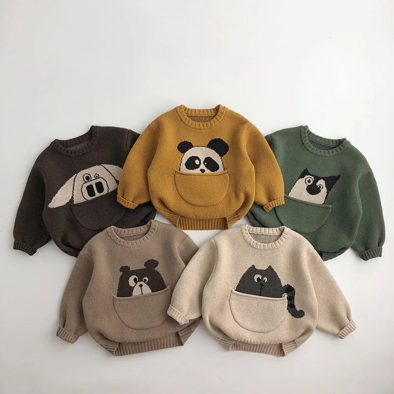 Kinderen Dierentrui met Buidel Schattige Print 100% Katoen 1