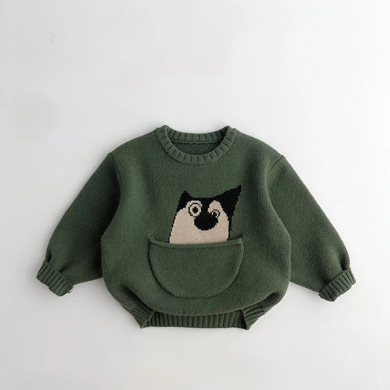 Kinderen Dierentrui met Buidel Schattige Print 100% Katoen 9