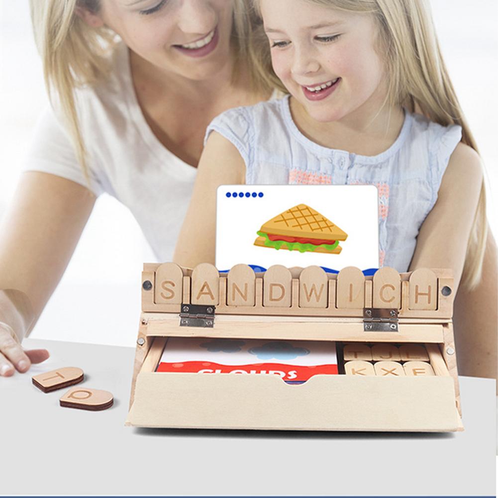 Kinderen Educatief Spel Woorden Spellen Houten Letters Beukenhout 0
