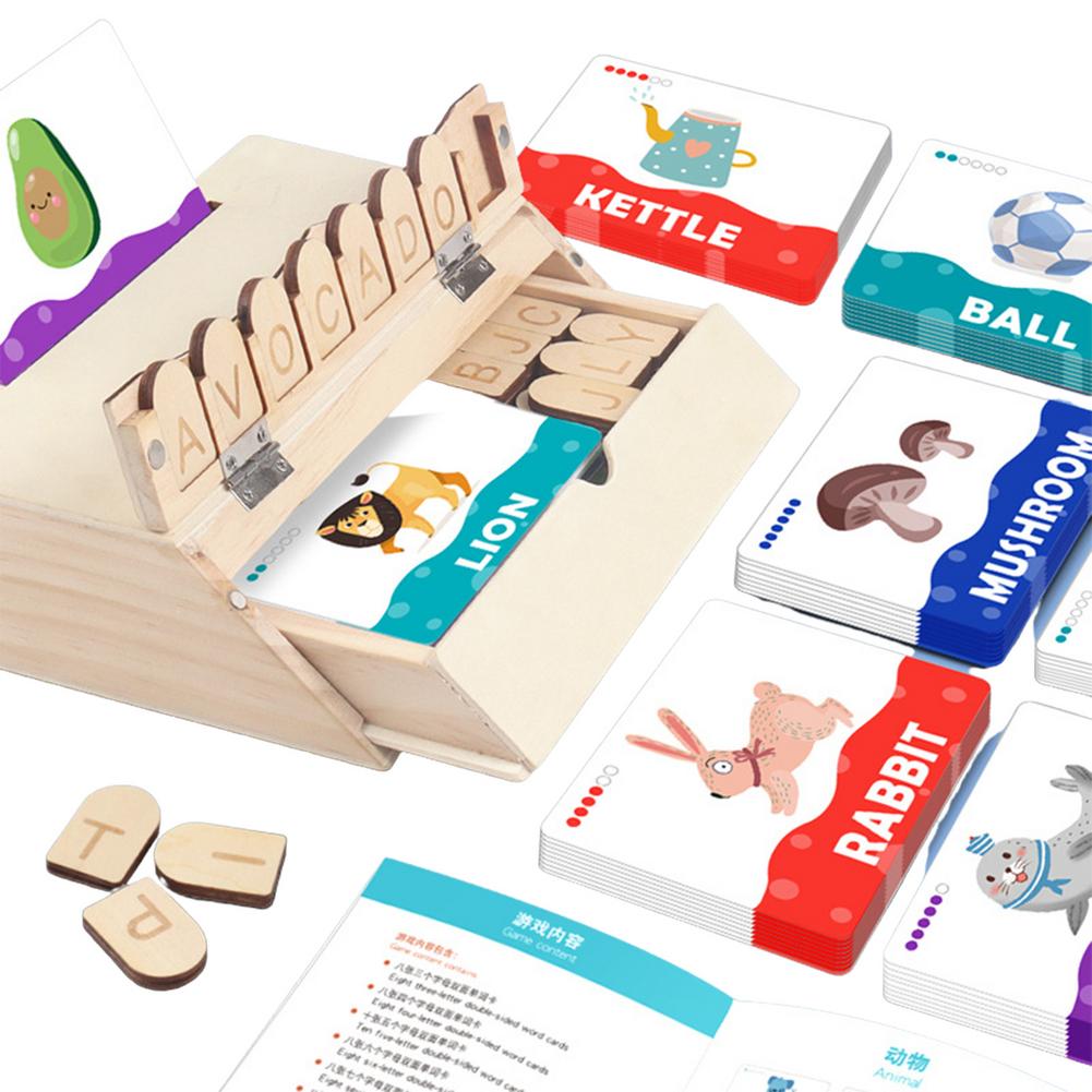 Kinderen Educatief Spel Woorden Spellen Houten Letters Beukenhout 3