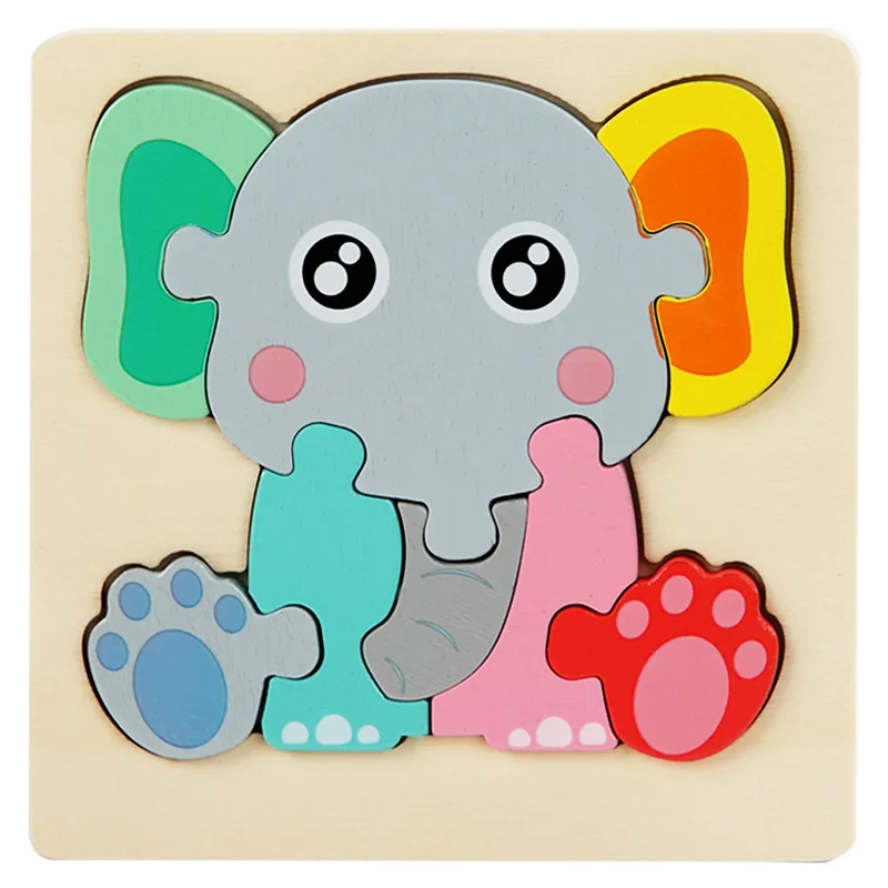 Kinderen Houten 3D Puzzel Dierenavontuur Educatief Speelgoed Hout 0