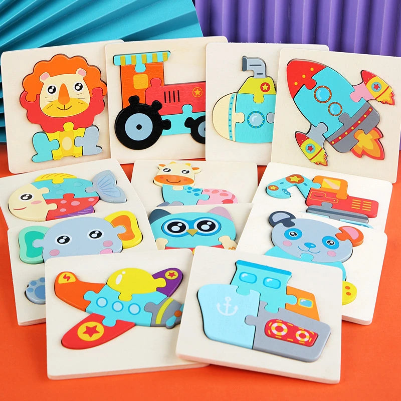 Kinderen Houten 3D Puzzel Dierenavontuur Educatief Speelgoed Hout 1